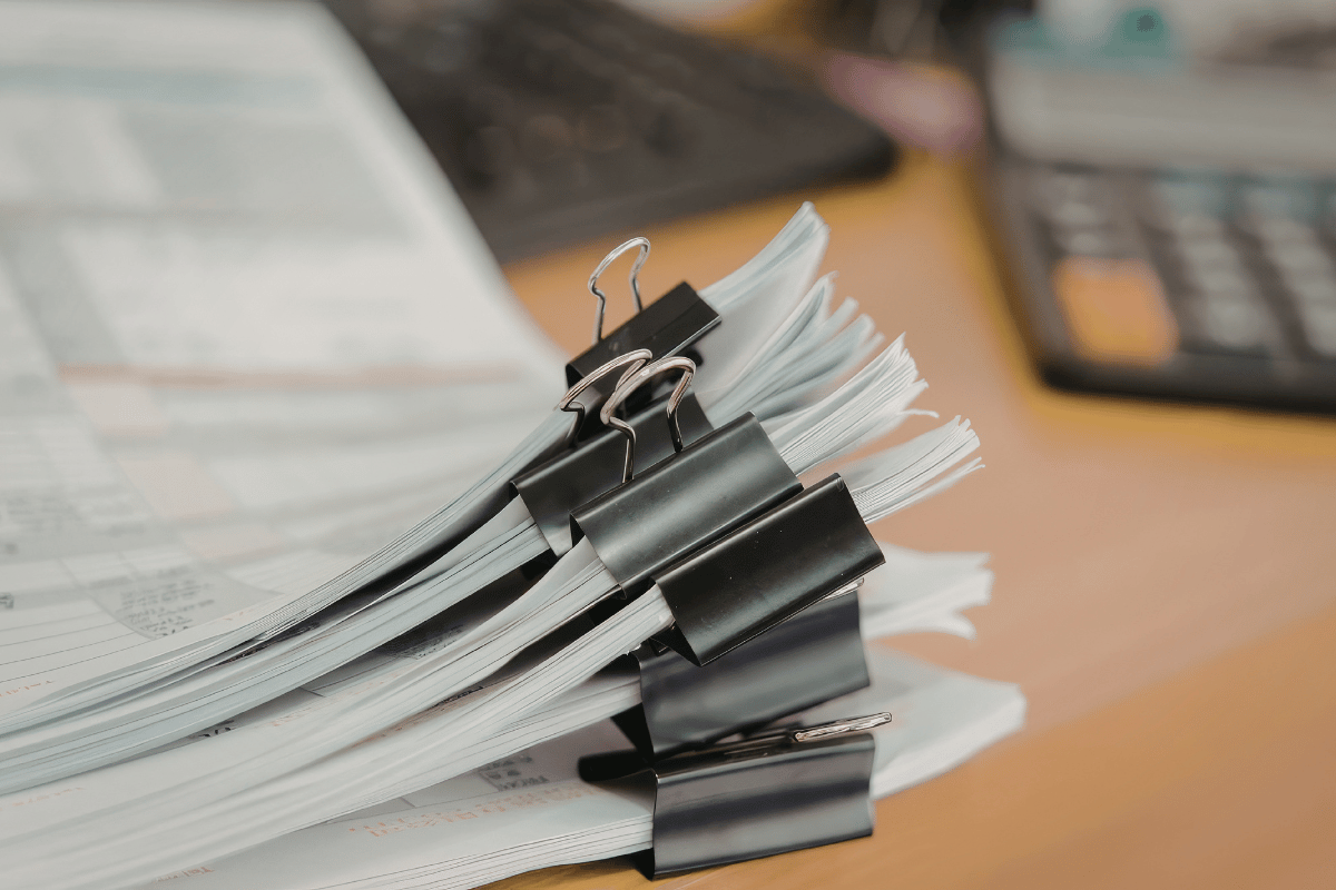 paperwork financial documents organized